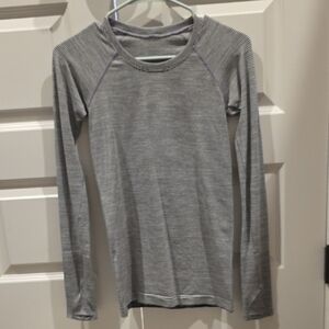 Gray Striped Long Sleeve Shirt